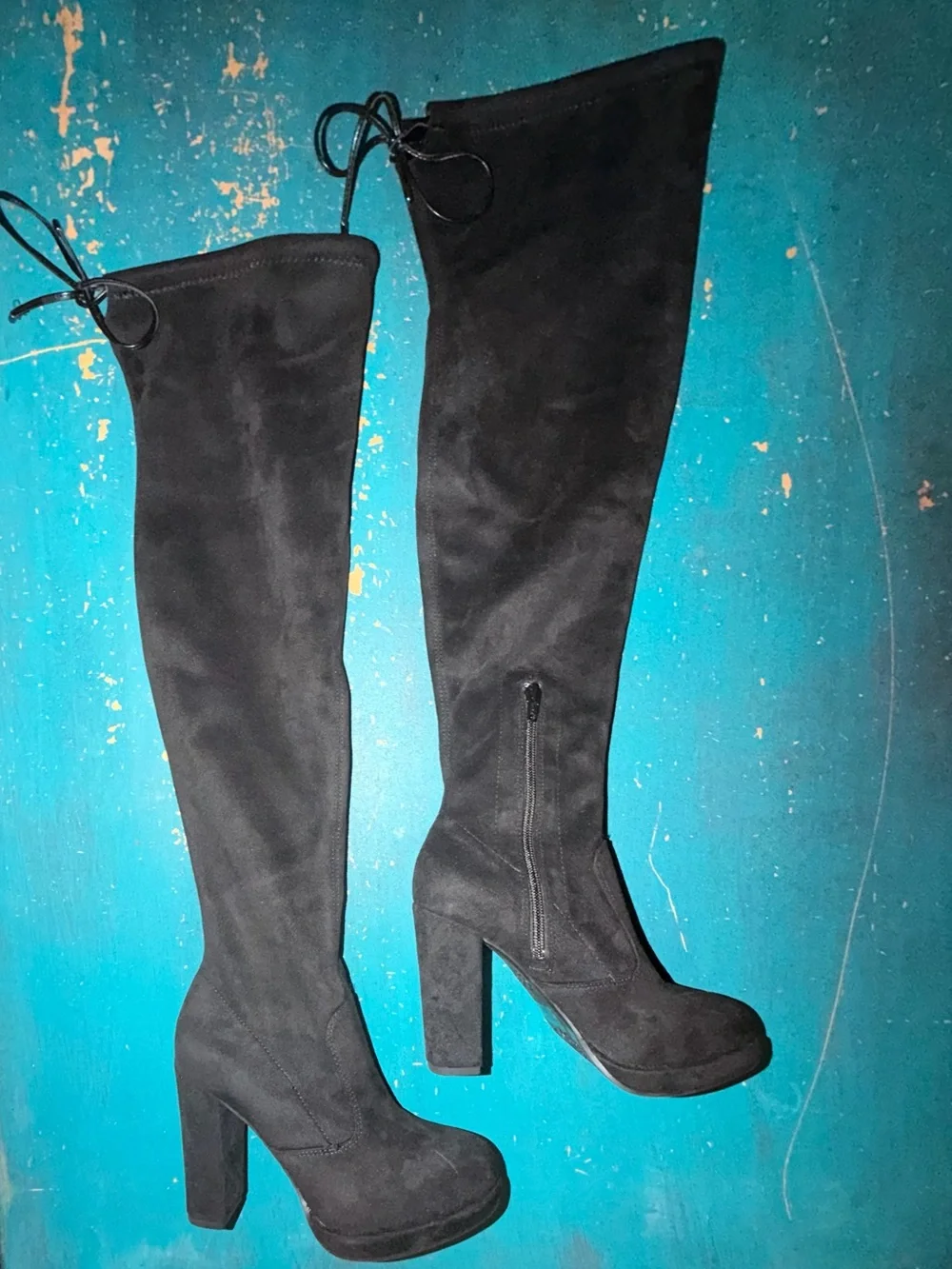 GB Women’s Black Over-the-Knee Block Heel Boots